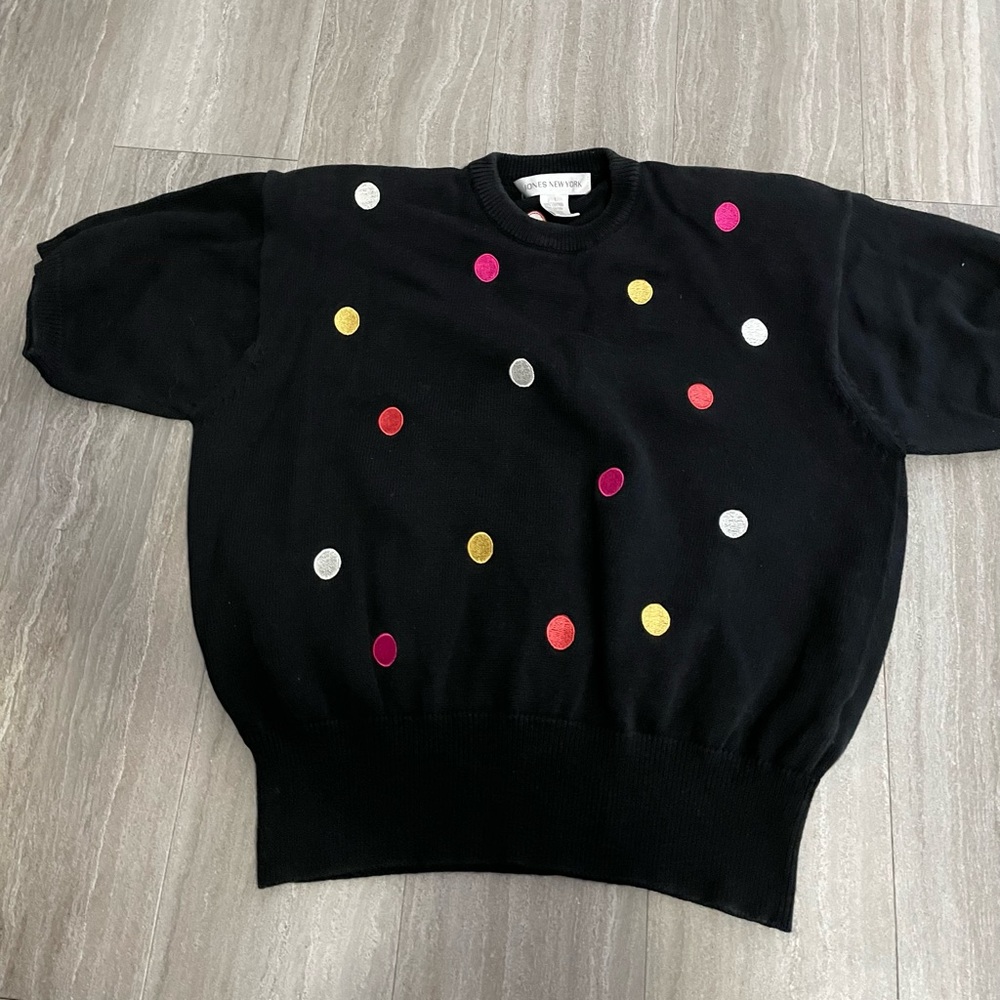 Polka dot knit sweater